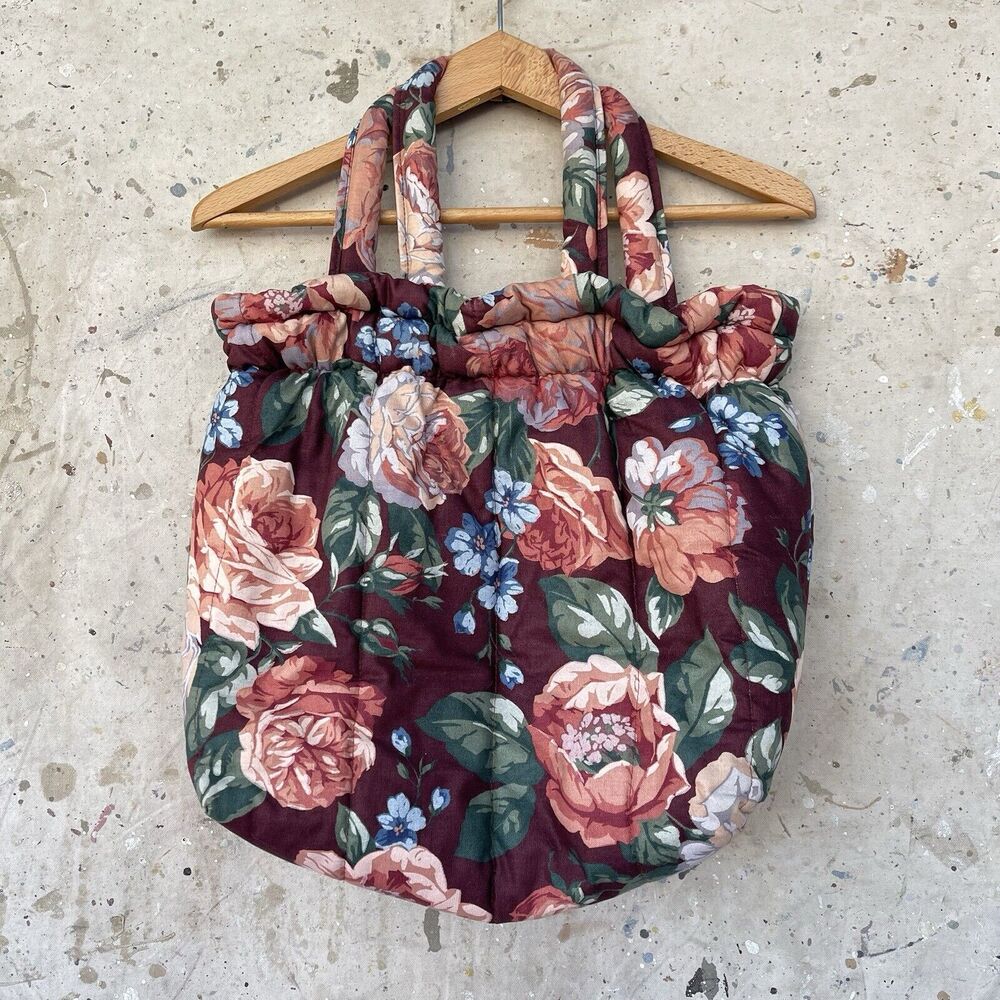 Vintage 90’s Quilted Oversized Floral Tote Bag